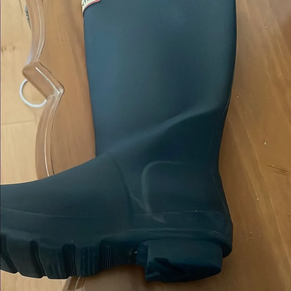 Hunter Blue Matte Finish Tall Waterproof Boots